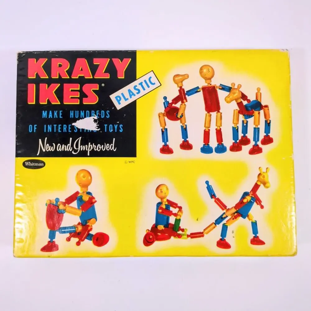 Vintage Krazy Ikes Plastic Building Set Whitman In Box Complete With Guide 1954